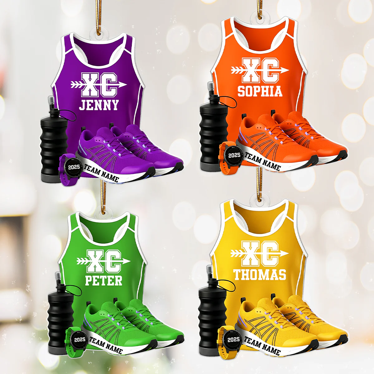 3D Effect Cross Country Runner - Personalized Acrylic Ornament - Unique Christmas Gift For Son, Daughter, Grandson, Granddaughter - Image 4