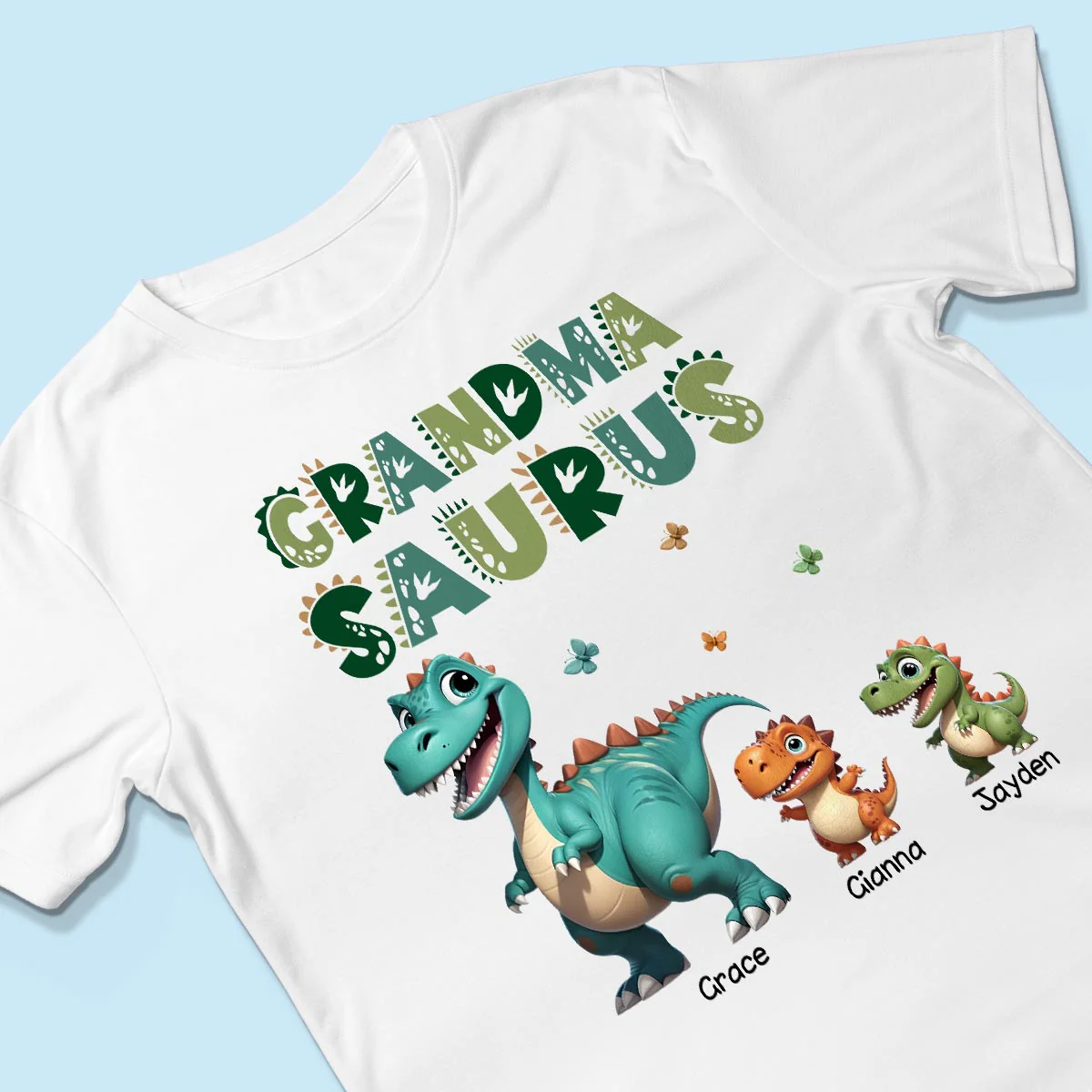 3D Effect Cute Dinosaurs Grandmasaurus Mamasaurus Personalized Shirt| Appreciation Gift, Birthday Gift For Mom, Grandma - Image 4