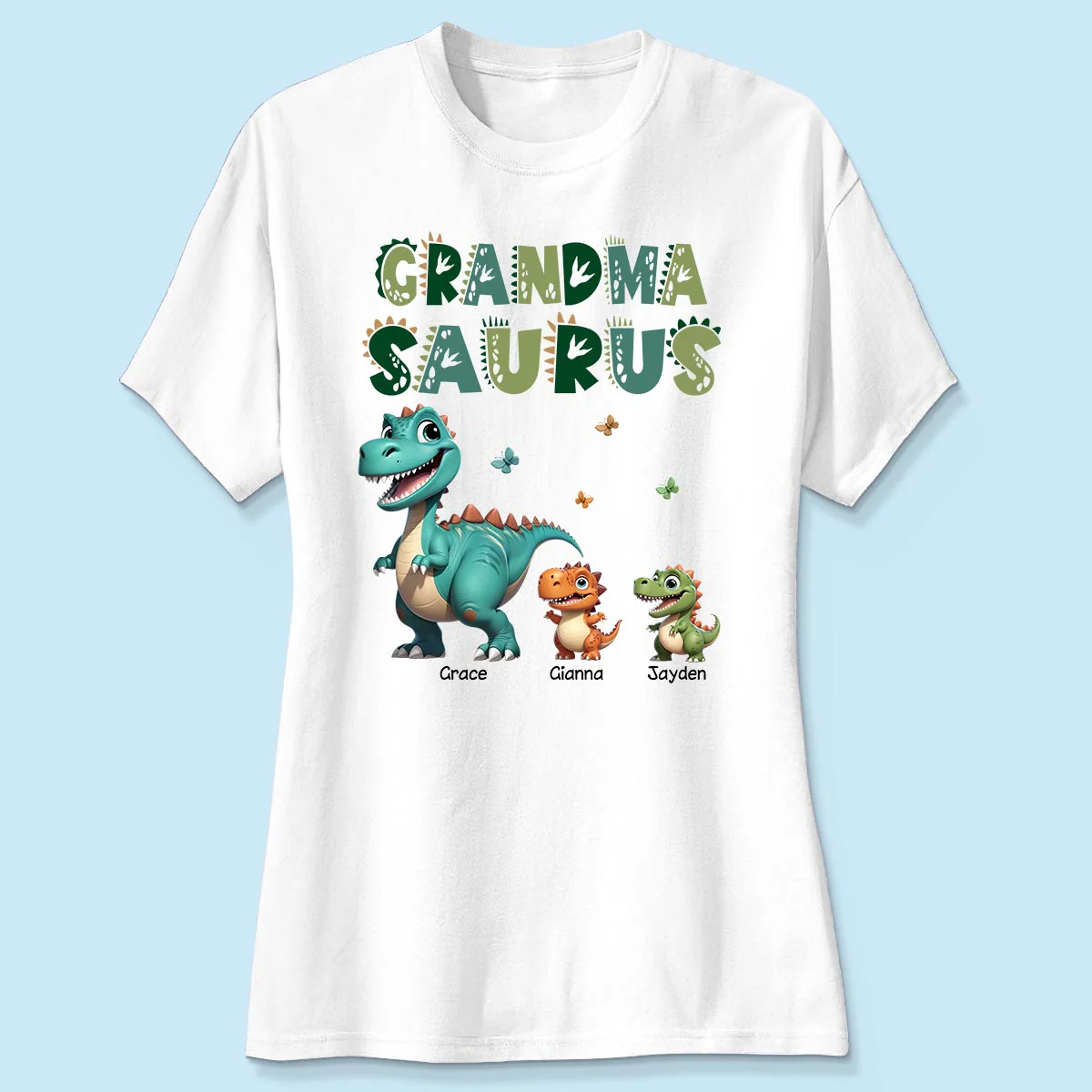 3D Effect Cute Dinosaurs Grandmasaurus Mamasaurus Personalized Shirt| Appreciation Gift, Birthday Gift For Mom, Grandma - Image 8