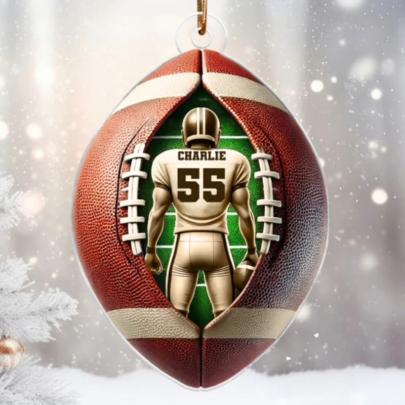 3D Effect Football Player Personalized Acrylic Ornament, Christmas Gift For Football Players, Football Fans - Image 7