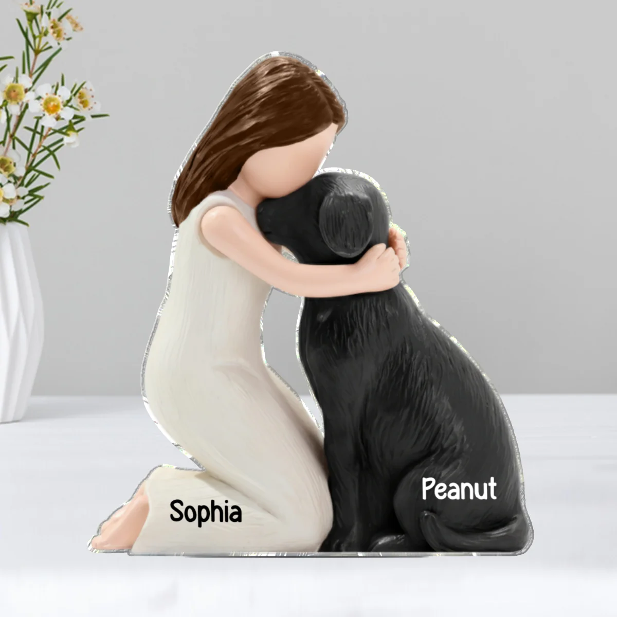 3D Effect Girl & Her Dog My Forever Best Friend - Personalized Acrylic Block Plaque - Image 7