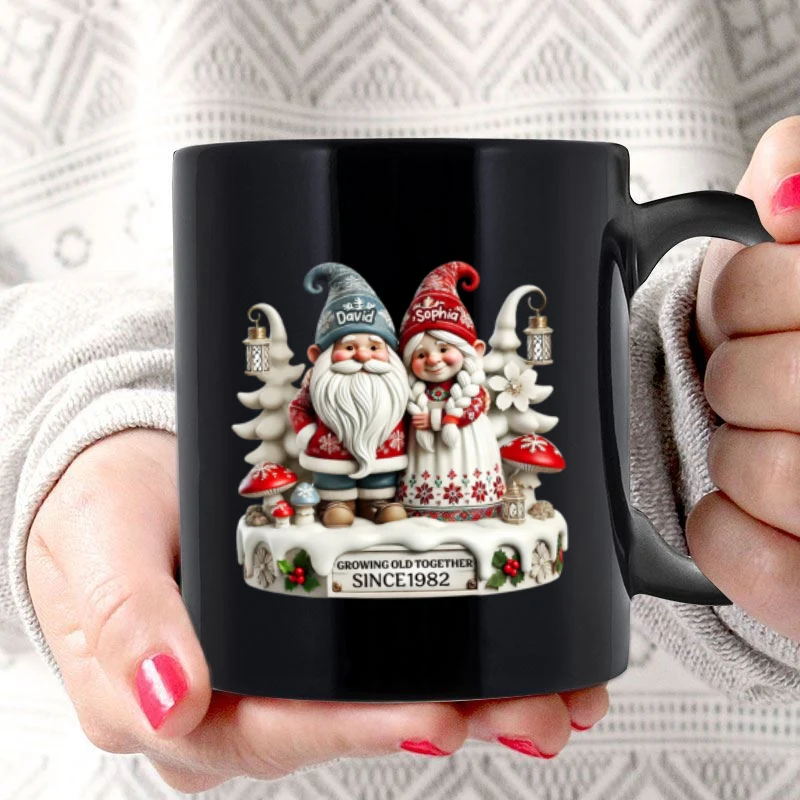 3D Effect Gnome Couple Together Personalized Mug, Heartfelt  Gift For Couple, For Him, For Her, Husband, Wife - Image 6