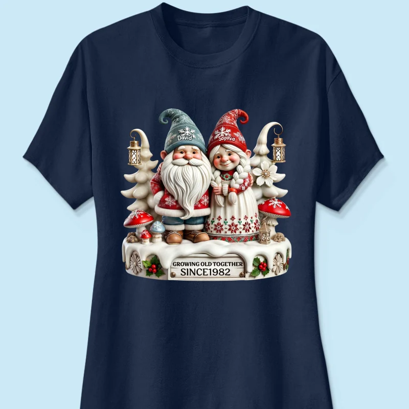 3D Effect Gnome Couple Together Christmas Personalized Shirt, Heartfelt Gift For Couple, For Him, For Her, Husband, Wife - Image 13