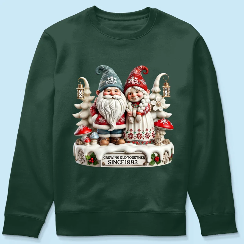 3D Effect Gnome Couple Together Christmas Personalized Shirt, Heartfelt Gift For Couple, For Him, For Her, Husband, Wife - Image 19