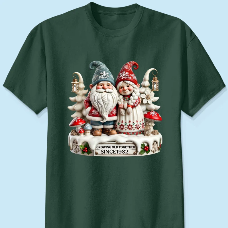 3D Effect Gnome Couple Together Christmas Personalized Shirt, Heartfelt Gift For Couple, For Him, For Her, Husband, Wife - Image 8