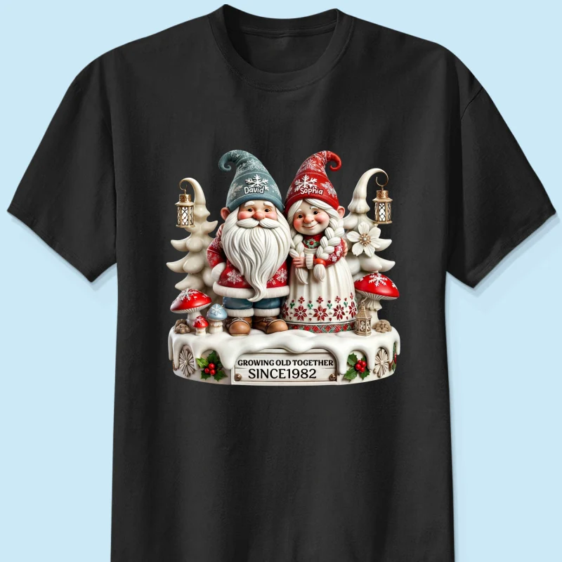 3D Effect Gnome Couple Together Christmas Personalized Shirt, Heartfelt Gift For Couple, For Him, For Her, Husband, Wife - Image 9