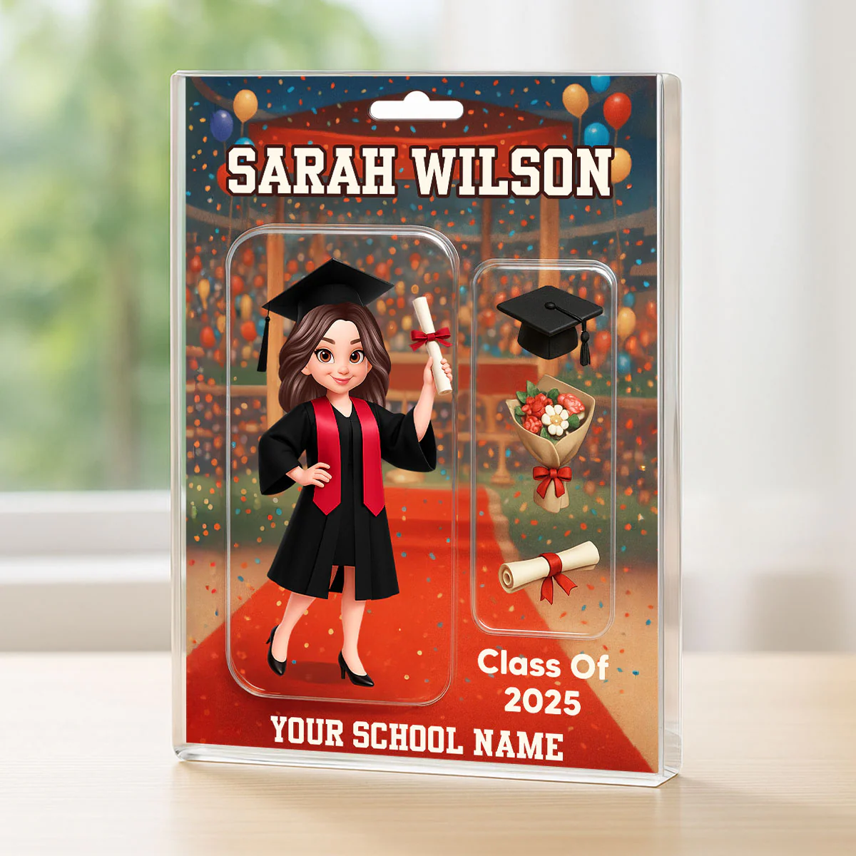 3D Effect Graduation Custom Figure Style - Personalized Acrylic Block Plaque - Christmas Gift For Graduates - Image 2