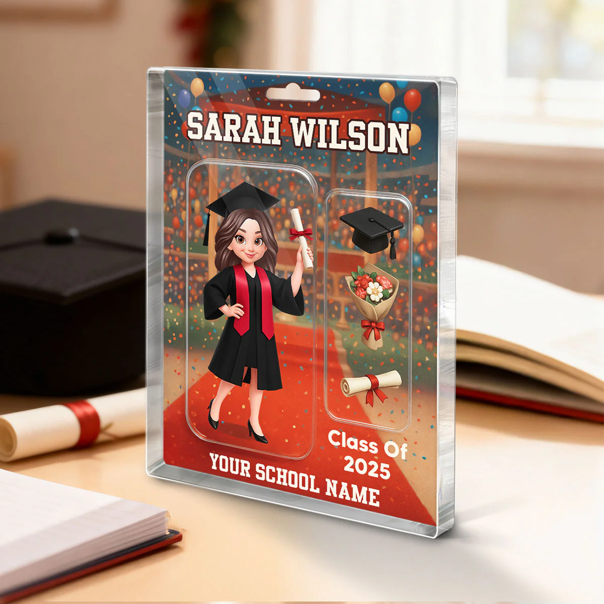 3D Effect Graduation Custom Figure Style - Personalized Acrylic Block Plaque - Christmas Gift For Graduates - Image 3
