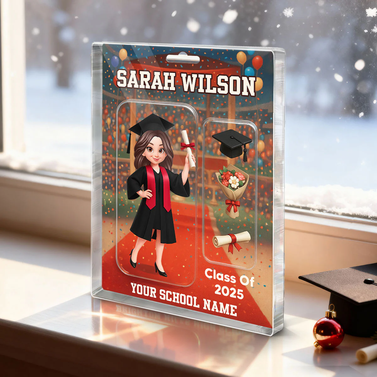 3D Effect Graduation Custom Figure Style - Personalized Acrylic Block Plaque - Christmas Gift For Graduates - Image 4