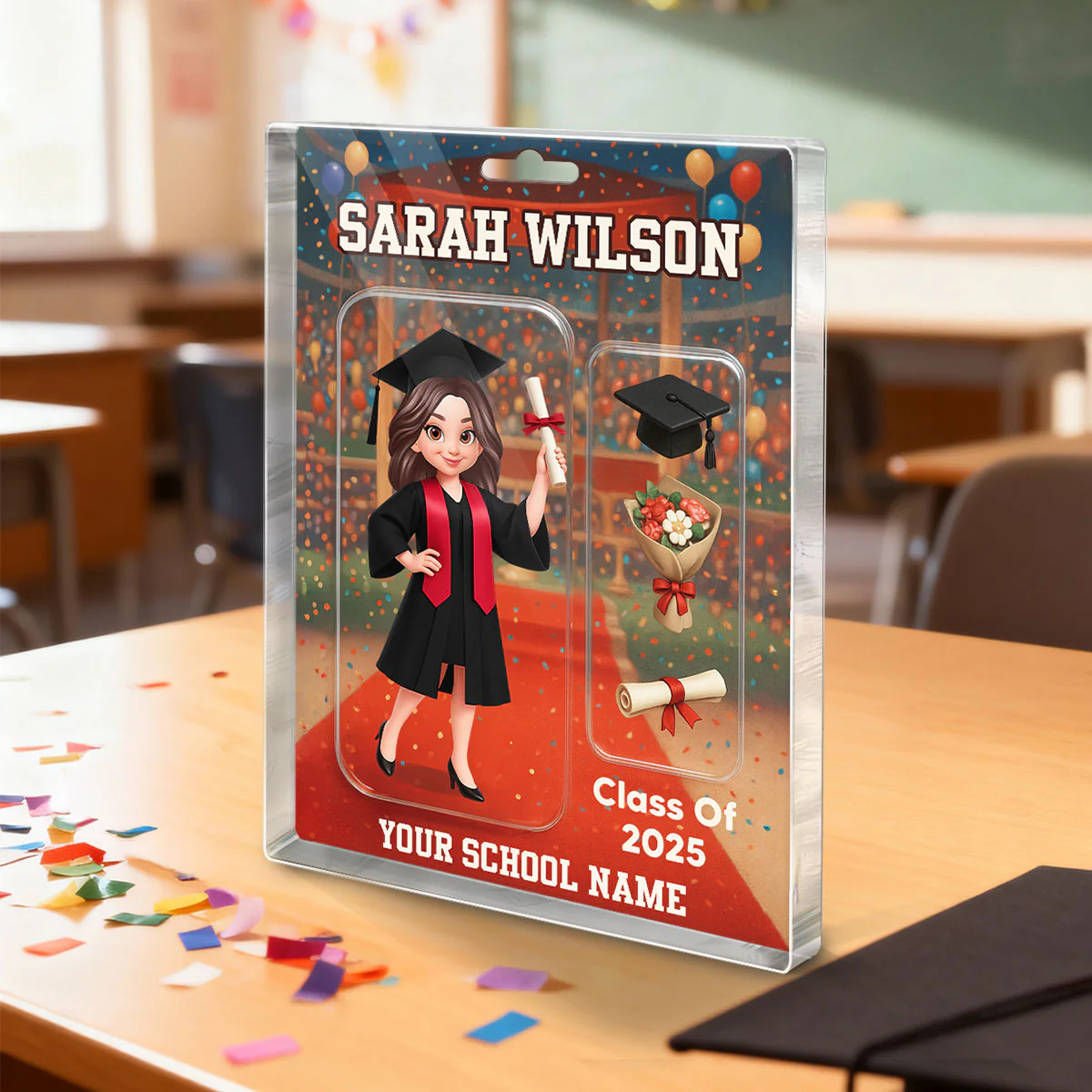 3D Effect Graduation Custom Figure Style - Personalized Acrylic Block Plaque - Christmas Gift For Graduates - Image 8