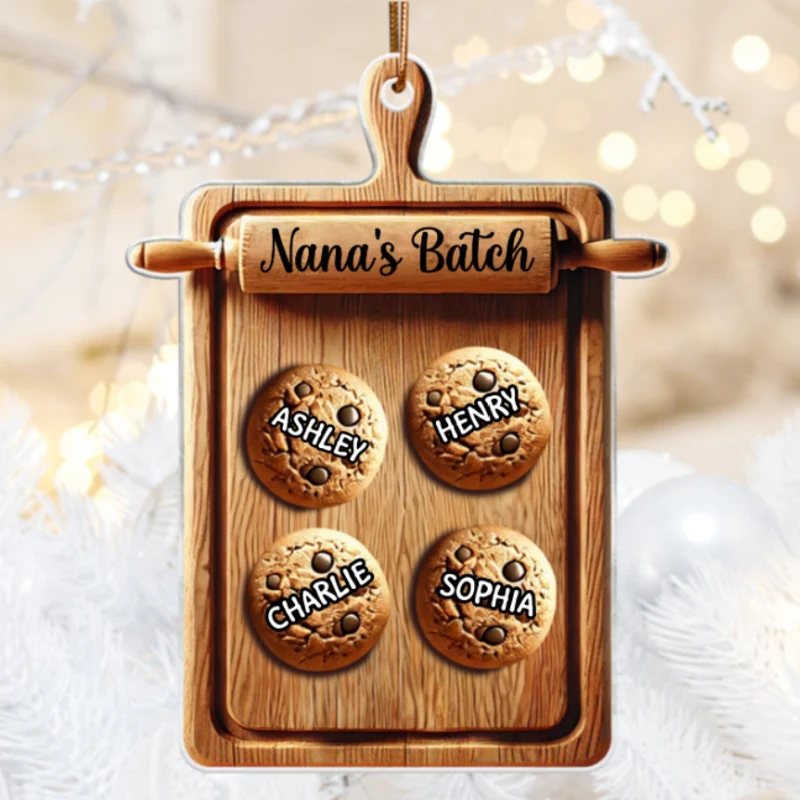 3D Effect Grandma's Batch Cookies Cutting Board Christmas Personalized Acrylic Ornament - Image 10