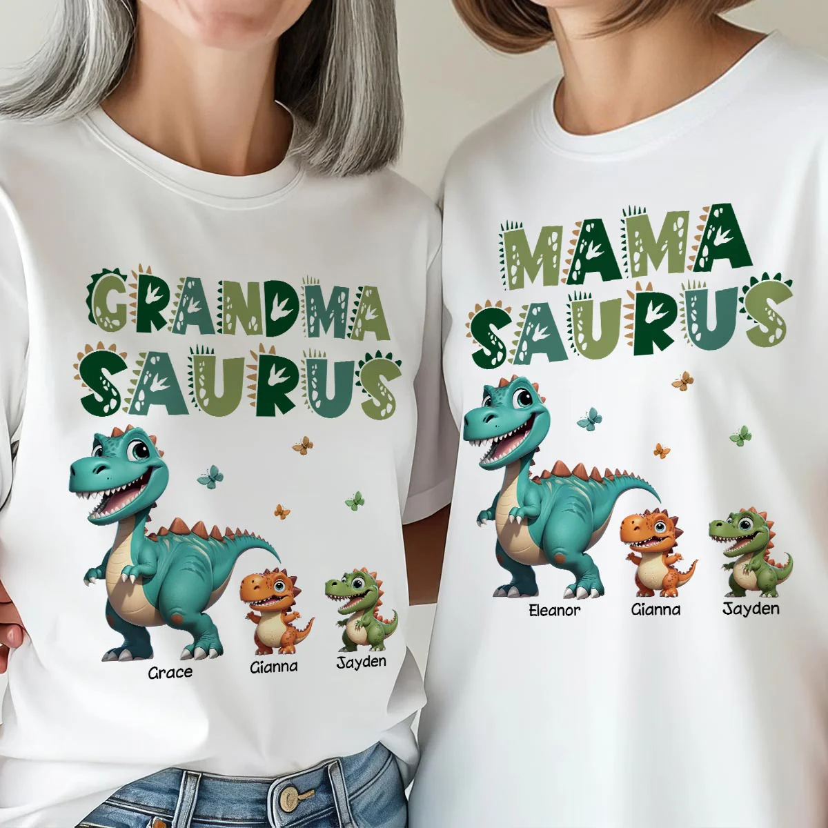 3D Effect Grandmasaurus And Mamasaurus Personalized Shirts [Set Of 2 Shirts] - Image 10