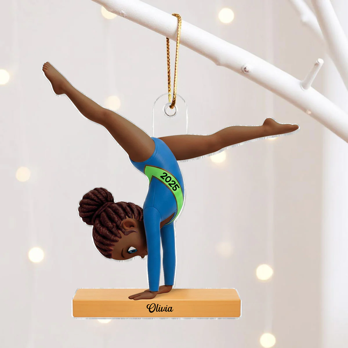 3D Effect Gymnastic Girl Cartwheel Pose - Personalized Acrylic Car Hanger- Gymnast Gift For Daughter, Granddaughter - Image 10