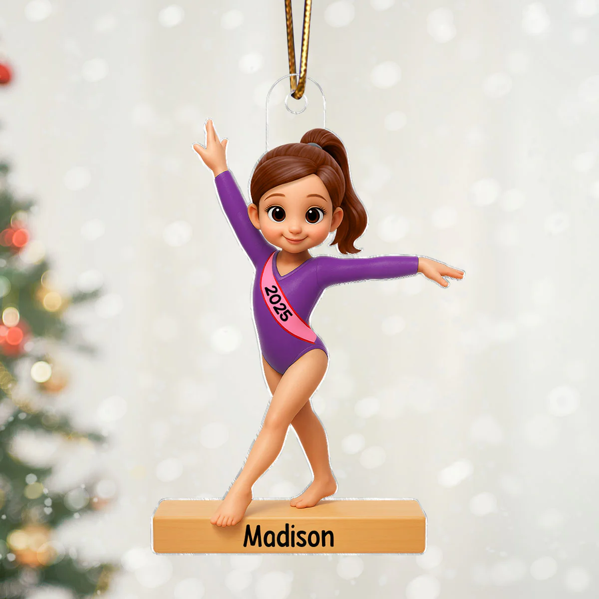3D Effect Gymnastic Girl - Personalized Acrylic Ornament - Christmas Gift For Daughter Granddaughter - Image 6