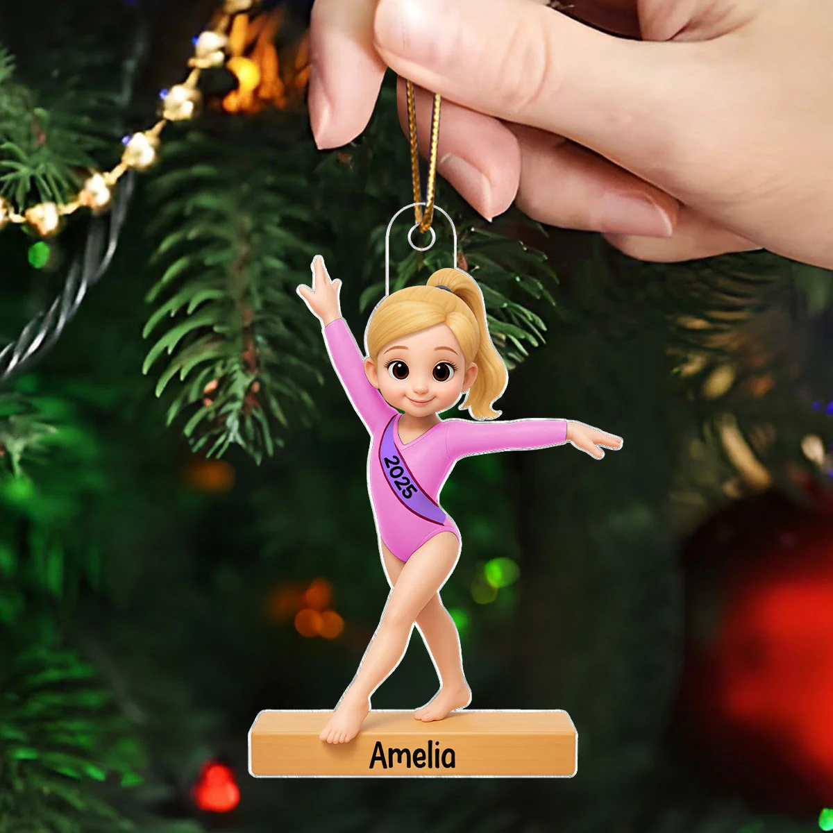3D Effect Gymnastic Girl - Personalized Acrylic Ornament - Christmas Gift For Daughter Granddaughter - Image 7