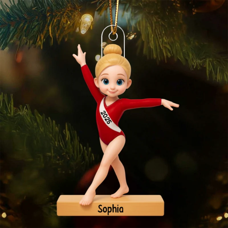3D Effect Gymnastic Girl - Personalized Acrylic Ornament - Christmas Gift For Daughter Granddaughter - Image 9