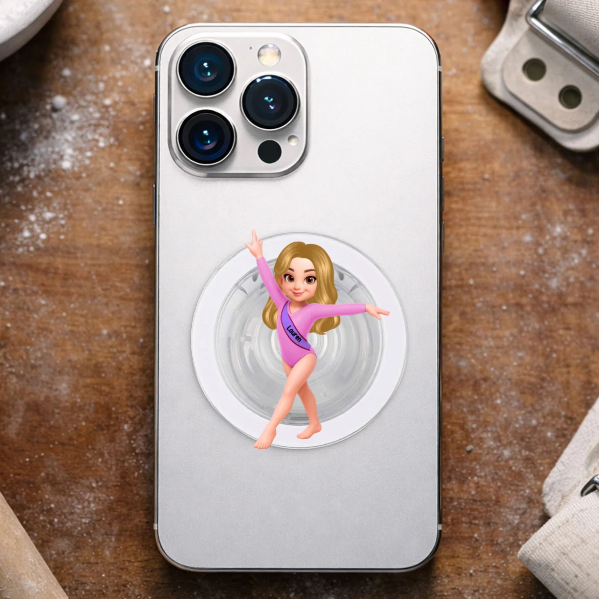 3D Effect Gymnastic Girl - Personalized Acrylic Magnetic Phone Grip - Gift For Daughter Granddaughter, Girlfriend - Image 14