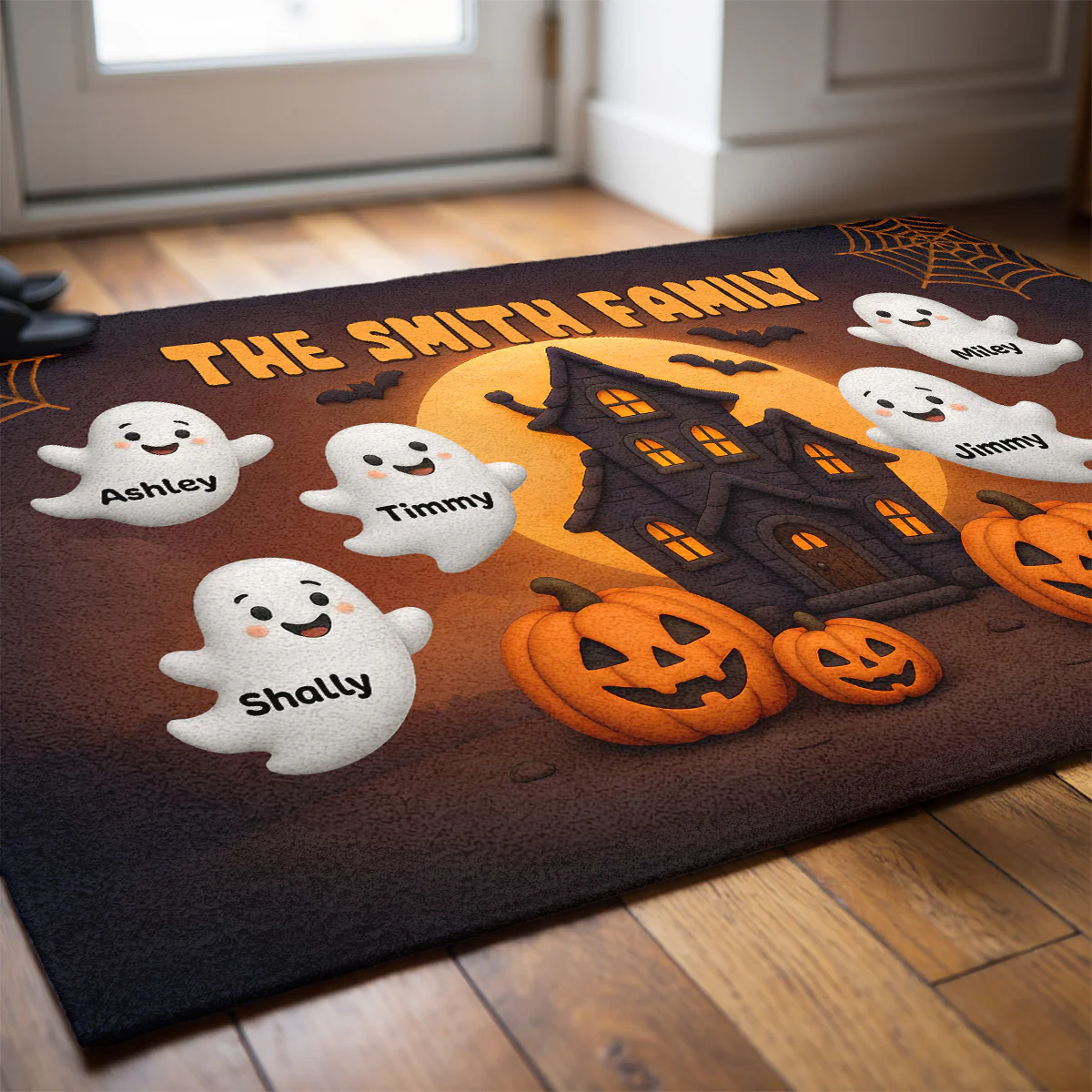 3D Effect Halloween Boo Family Haunted House Personalized Doormat, Halloween Home Decoration - Image 4