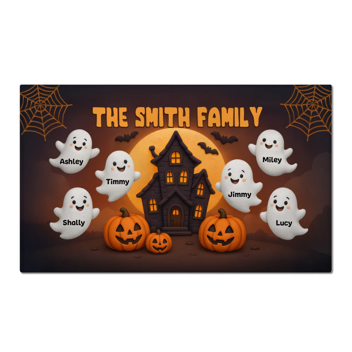 3D Effect Halloween Boo Family Haunted House Personalized Doormat, Halloween Home Decoration - Image 6