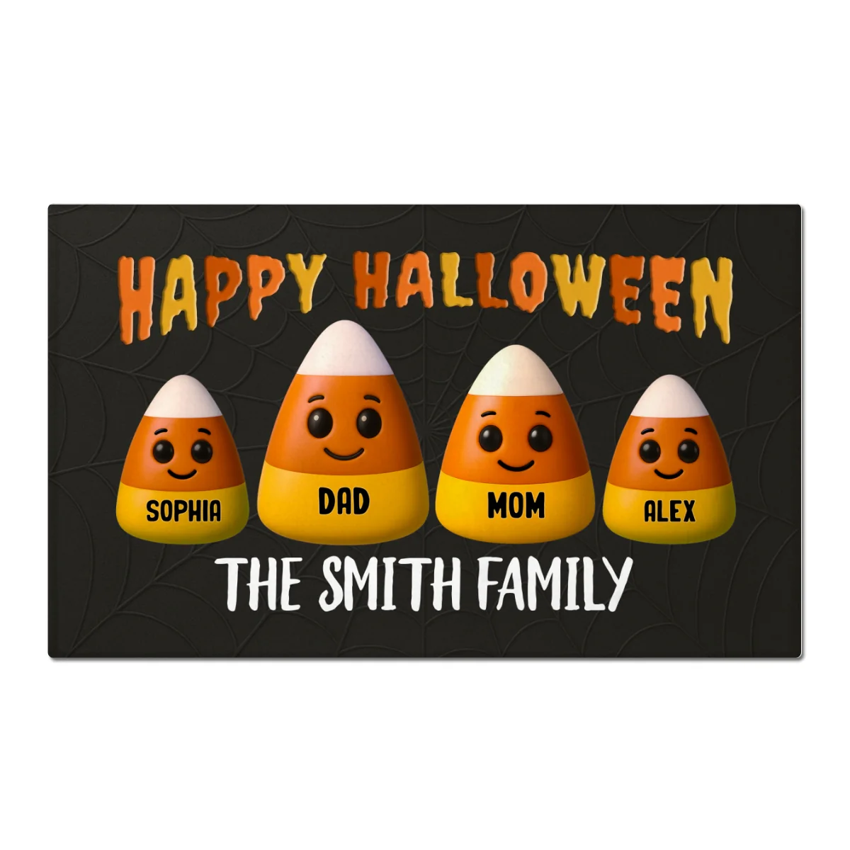 3D Effect Halloween Cute Funny Candy Family Personalized Doormat - Image 9