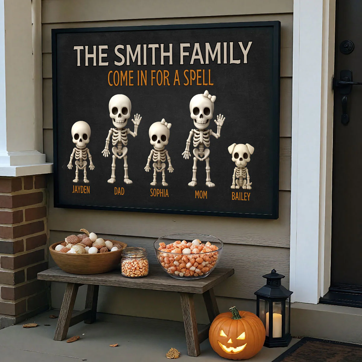 Halloween Funny Skeleton Family Personalized Poster, Halloween Decor| ?? Made in the USA - Image 10