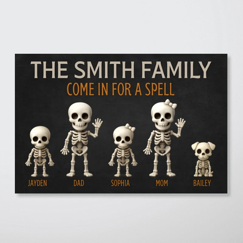 Halloween Funny Skeleton Family Personalized Poster, Halloween Decor| ?? Made in the USA - Image 12
