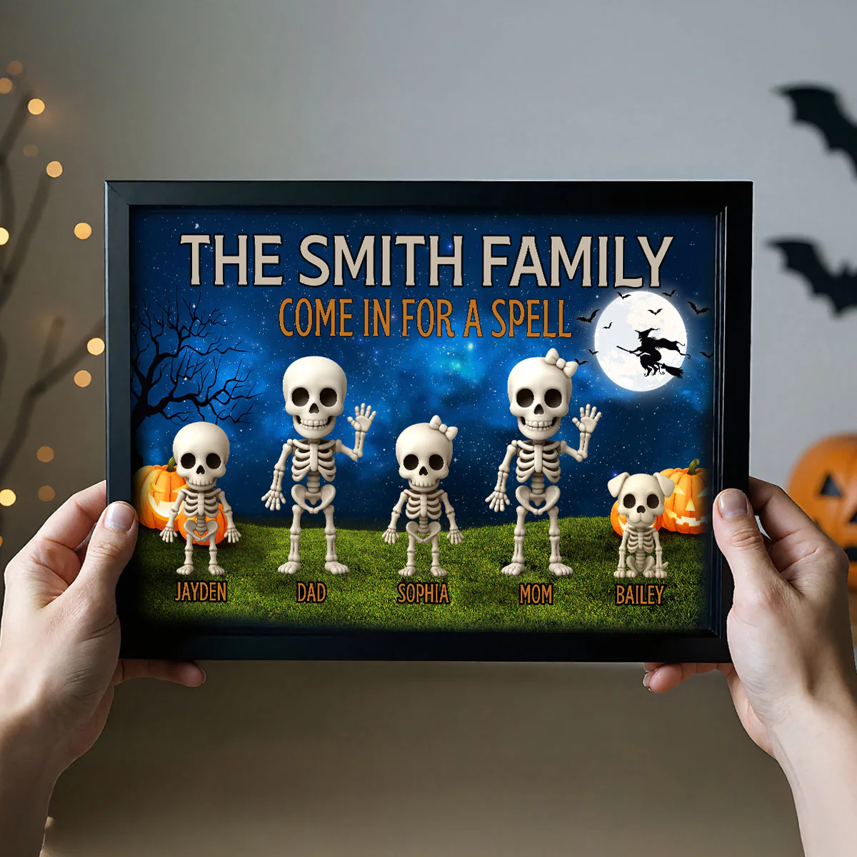 Halloween Funny Skeleton Family Personalized Poster, Halloween Decor| ?? Made in the USA - Image 4