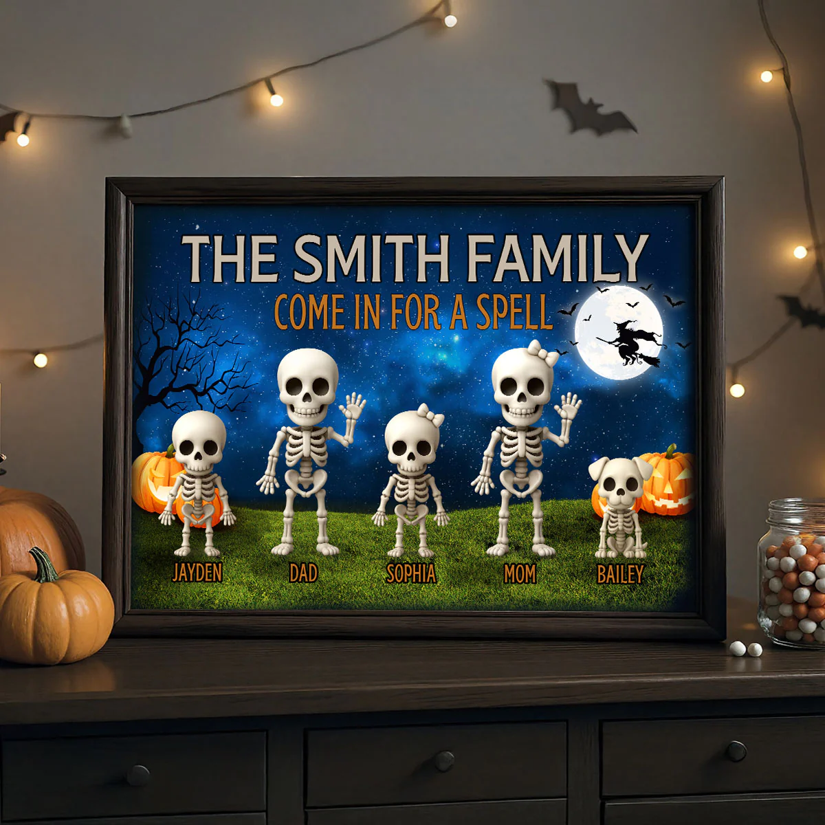 Halloween Funny Skeleton Family Personalized Poster, Halloween Decor| ?? Made in the USA - Image 6