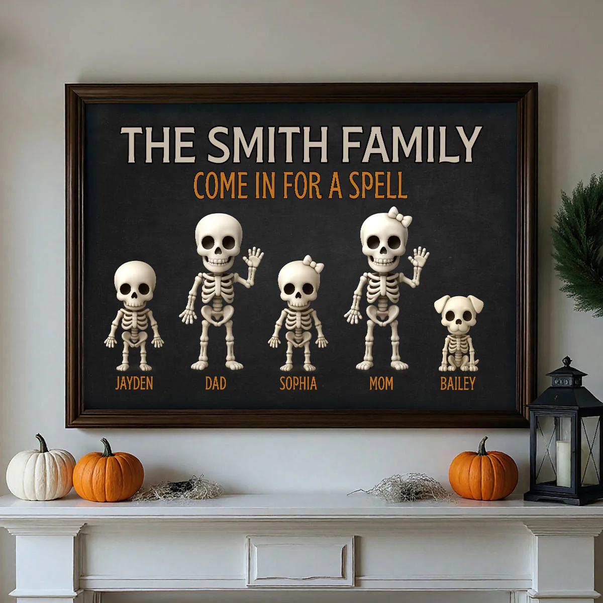 Halloween Funny Skeleton Family Personalized Poster, Halloween Decor| ?? Made in the USA - Image 7