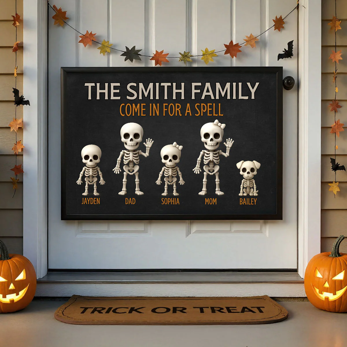 Halloween Funny Skeleton Family Personalized Poster, Halloween Decor| ?? Made in the USA - Image 8
