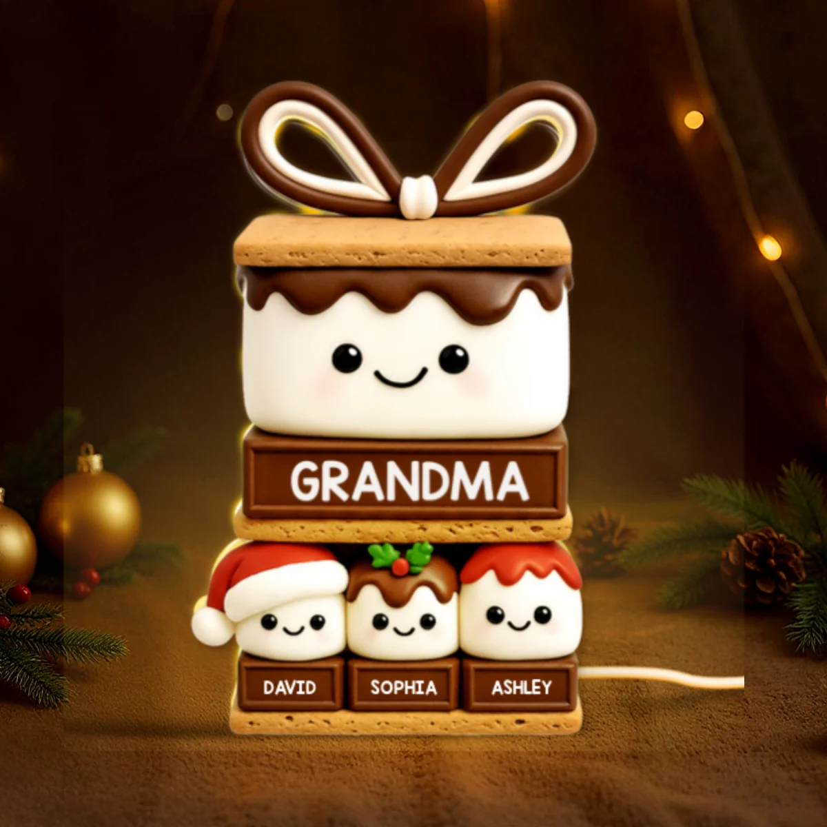 3D Effect Happy Smores Grandma Grandkids - Personalized Light Box - Christmas Gift For Grandmas - Image 10