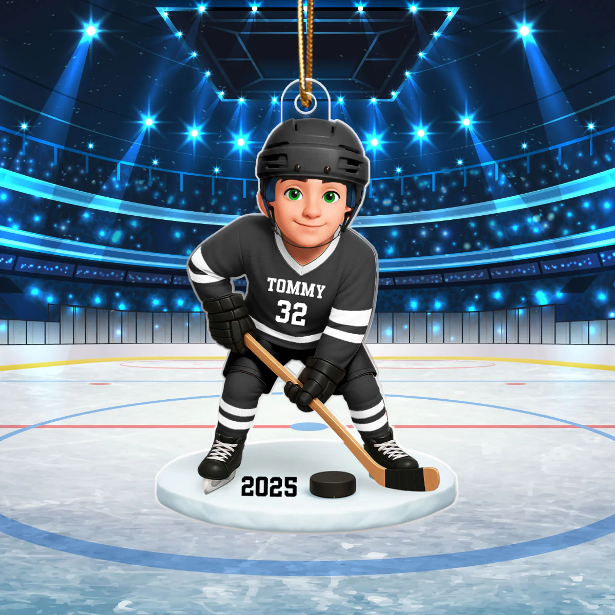 3D Effect Hockey Girl Boy - Personalized Acrylic Ornament - Christmas Gift for Daughter Son - Image 10
