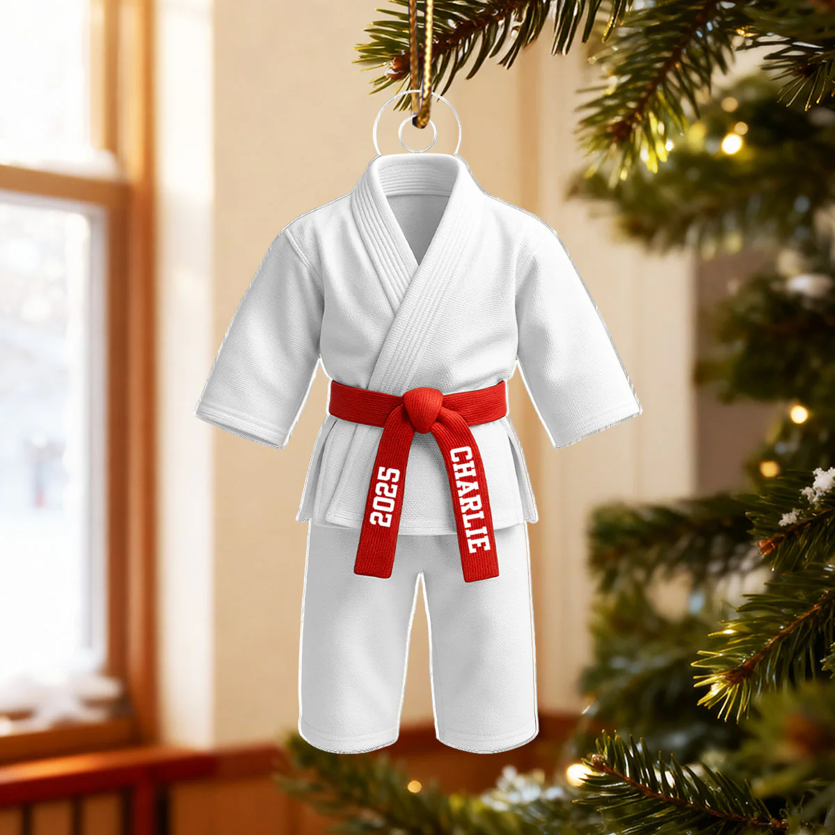 3D Effect Karate Uniform Martial Arts - Personalized Acrylic Ornament - Unique Christmas Gift For Son, Daughter, Grandson, Granddaughter - Image 5