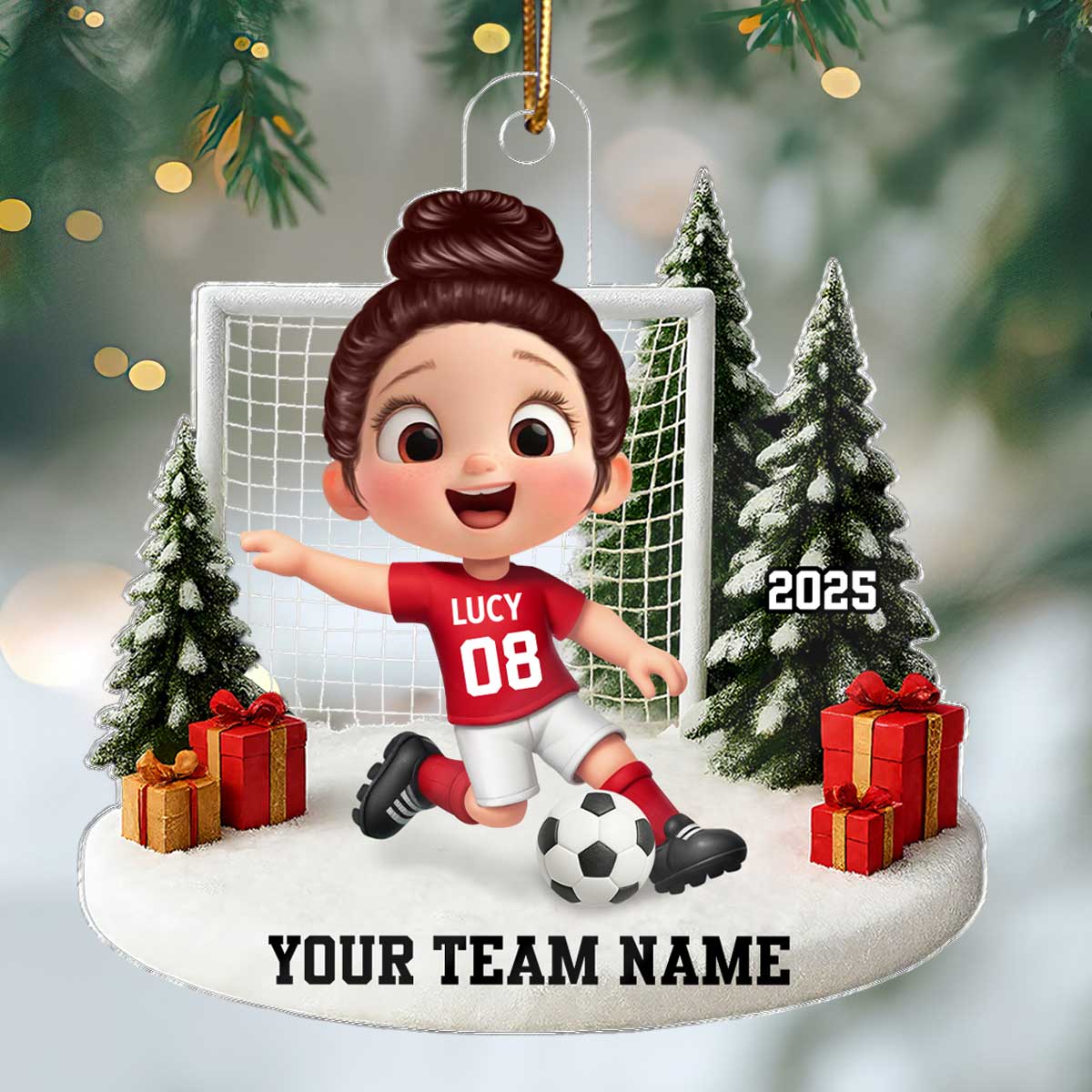 3D Effect Kid Soccer Player - Personalized Acrylic Ornament - Gift For Soccer Lovers, School Soccer Team - Image 6