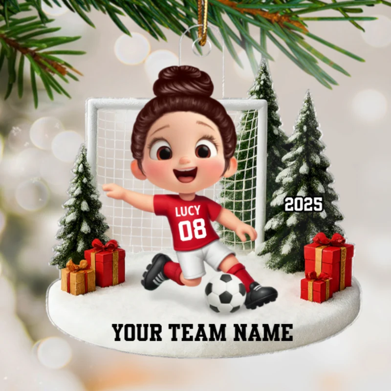 3D Effect Kid Soccer Player - Personalized Acrylic Ornament - Gift For Soccer Lovers, School Soccer Team - Image 9