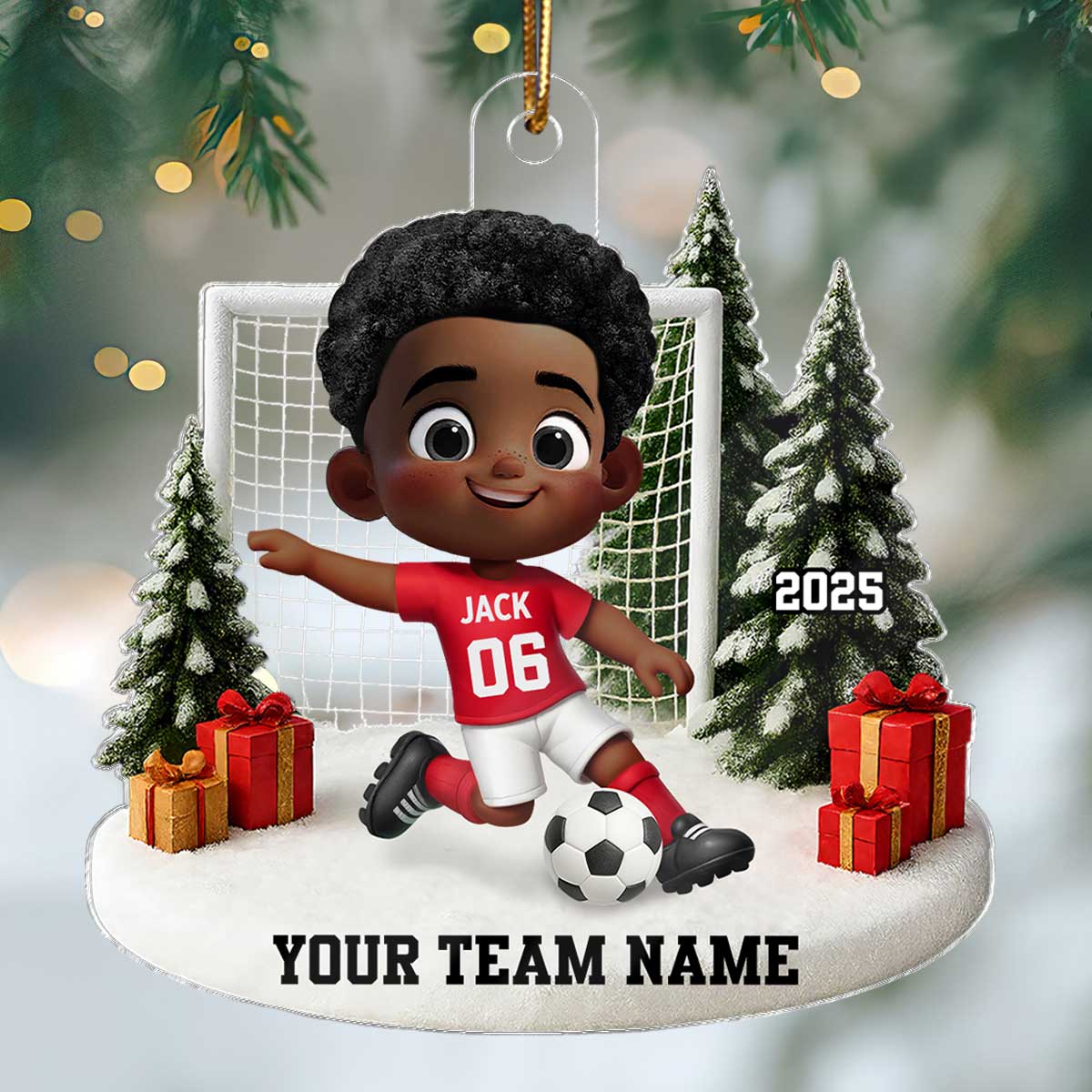 3D Effect Kid Soccer Player - Personalized Acrylic Ornament - Gift For Soccer Lovers, School Soccer Team - Image 7