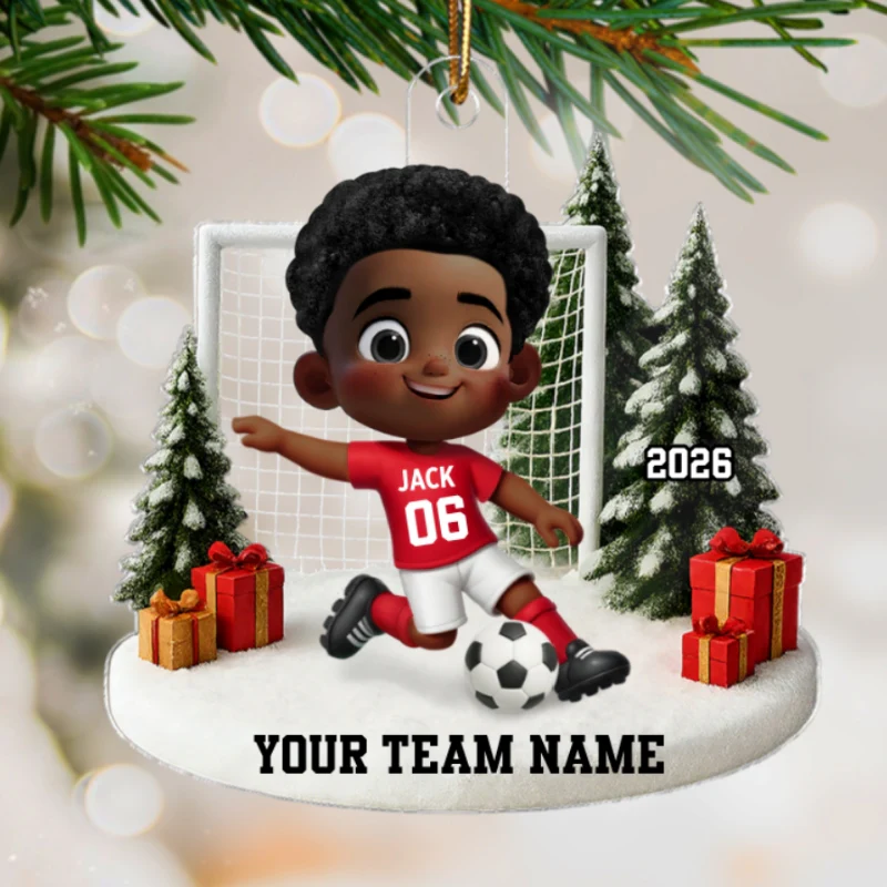 3D Effect Kid Soccer Player - Personalized Acrylic Ornament - Gift For Soccer Lovers, School Soccer Team - Image 9