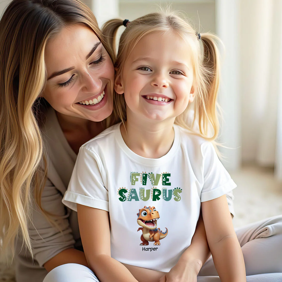 3D Effect Mamasaurus And Babysaurus Personalized Shirts [Set Of 2 Shirts] - Image 3
