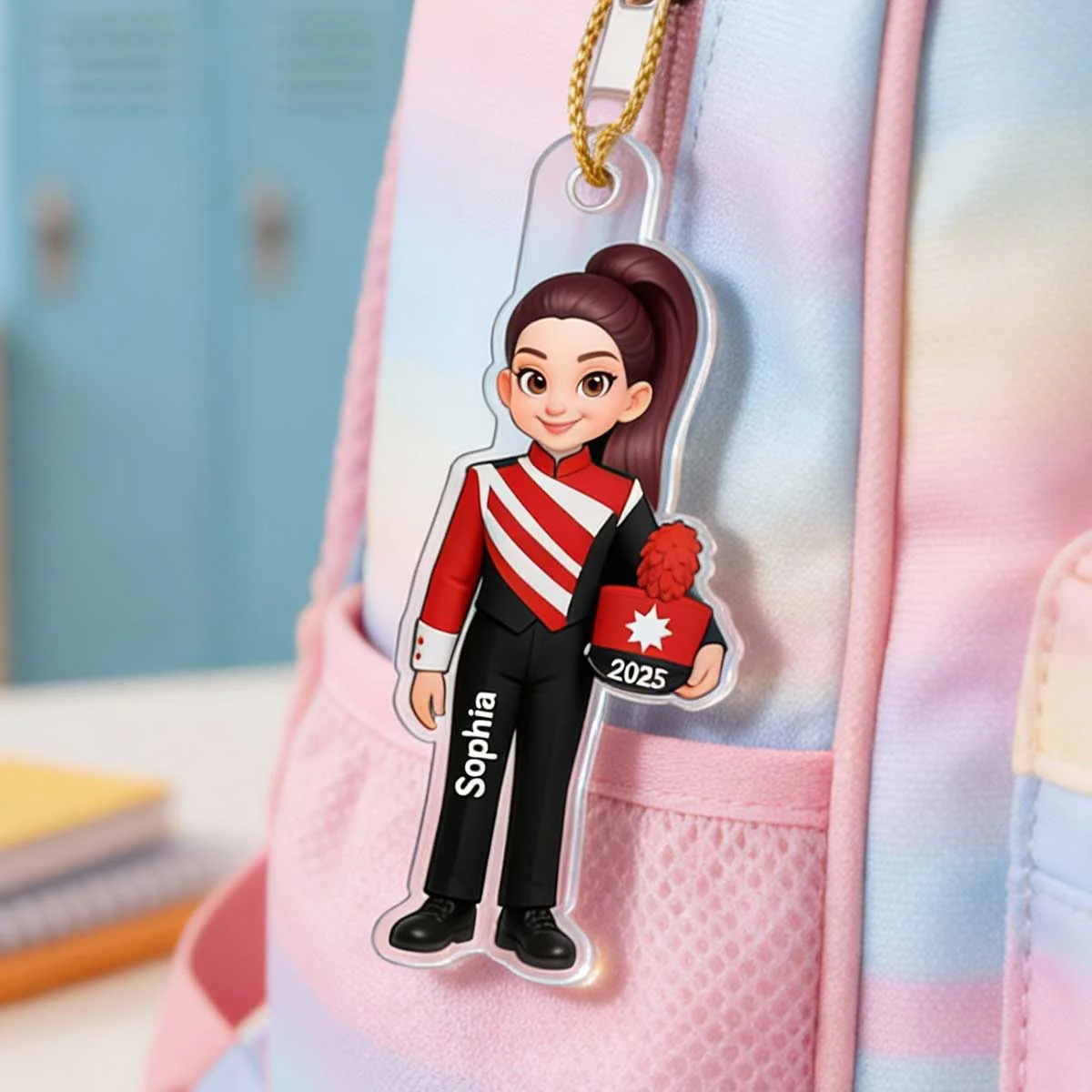 3D Effect Marching Band - Personalized Acrylic Car Hanger - Gift For Granddaughter, Grandson, Daughter, Son, Teen, Kid - Image 2