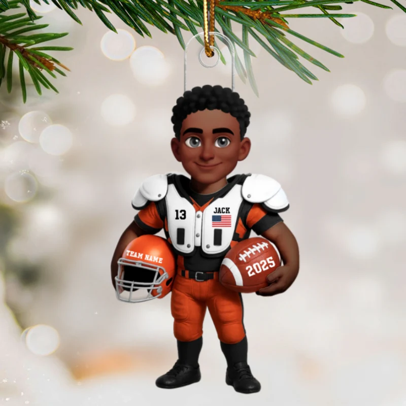 3D Effect Proud American Football Player - Personalized Acrylic Ornament - Gift For Football Lovers, Grandson, Son, Husband - Image 8