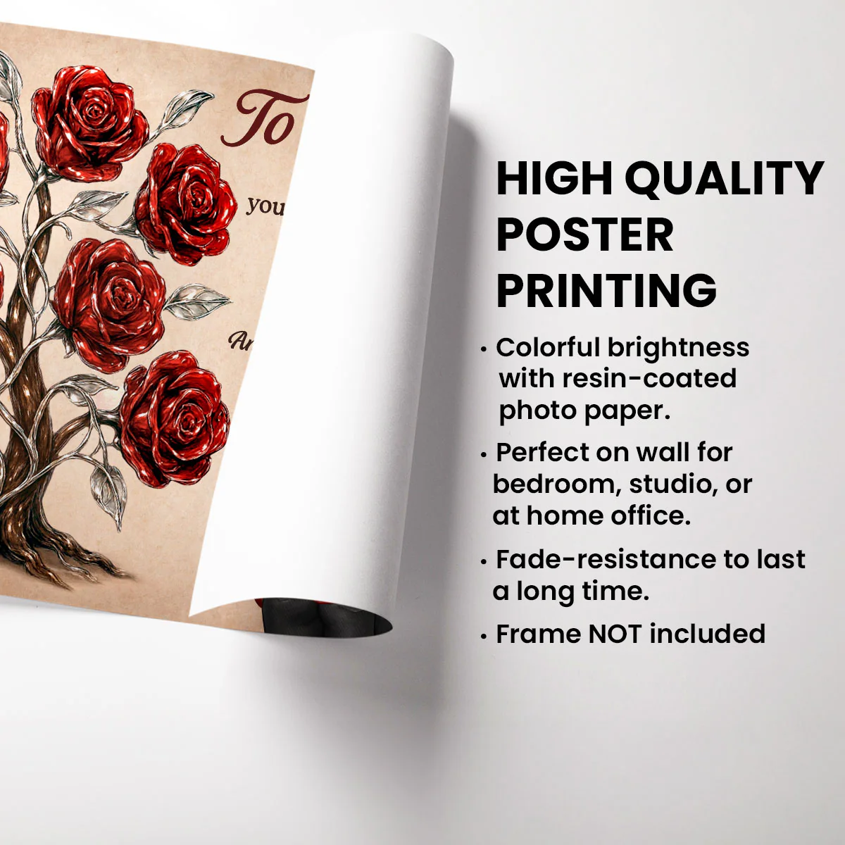 3D Effect Rose Tree To My Daughter From Mom Personalized Poster, Gift For Daughter - Image 10