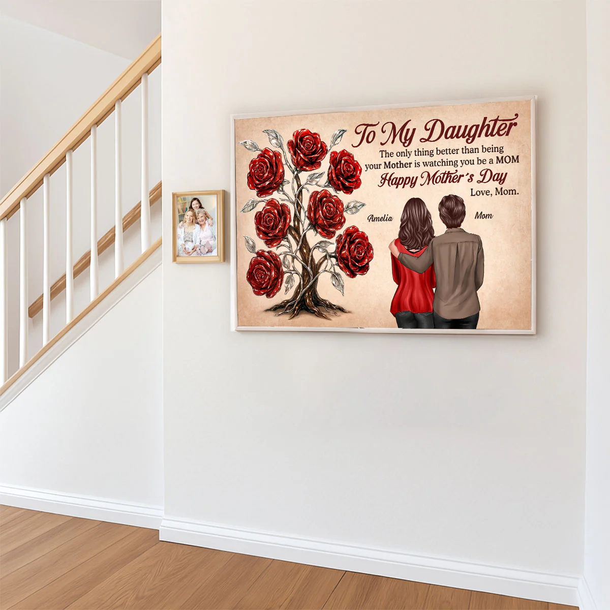 3D Effect Rose Tree To My Daughter From Mom Personalized Poster, Gift For Daughter - Image 6