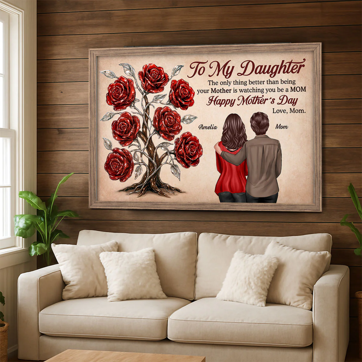 3D Effect Rose Tree To My Daughter From Mom Personalized Poster, Gift For Daughter - Image 8