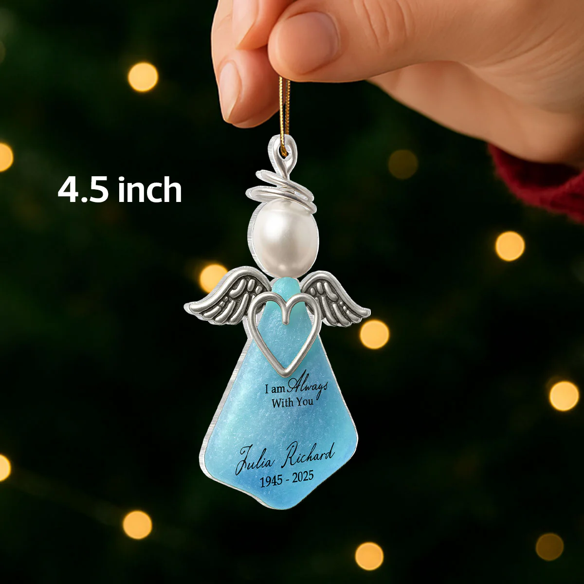3D Effect Sea Glass Angel, I Am Always with You - Personalized Acrylic Ornament - Heartfelt Memorial Christmas Gift for Loved Ones - Image 5