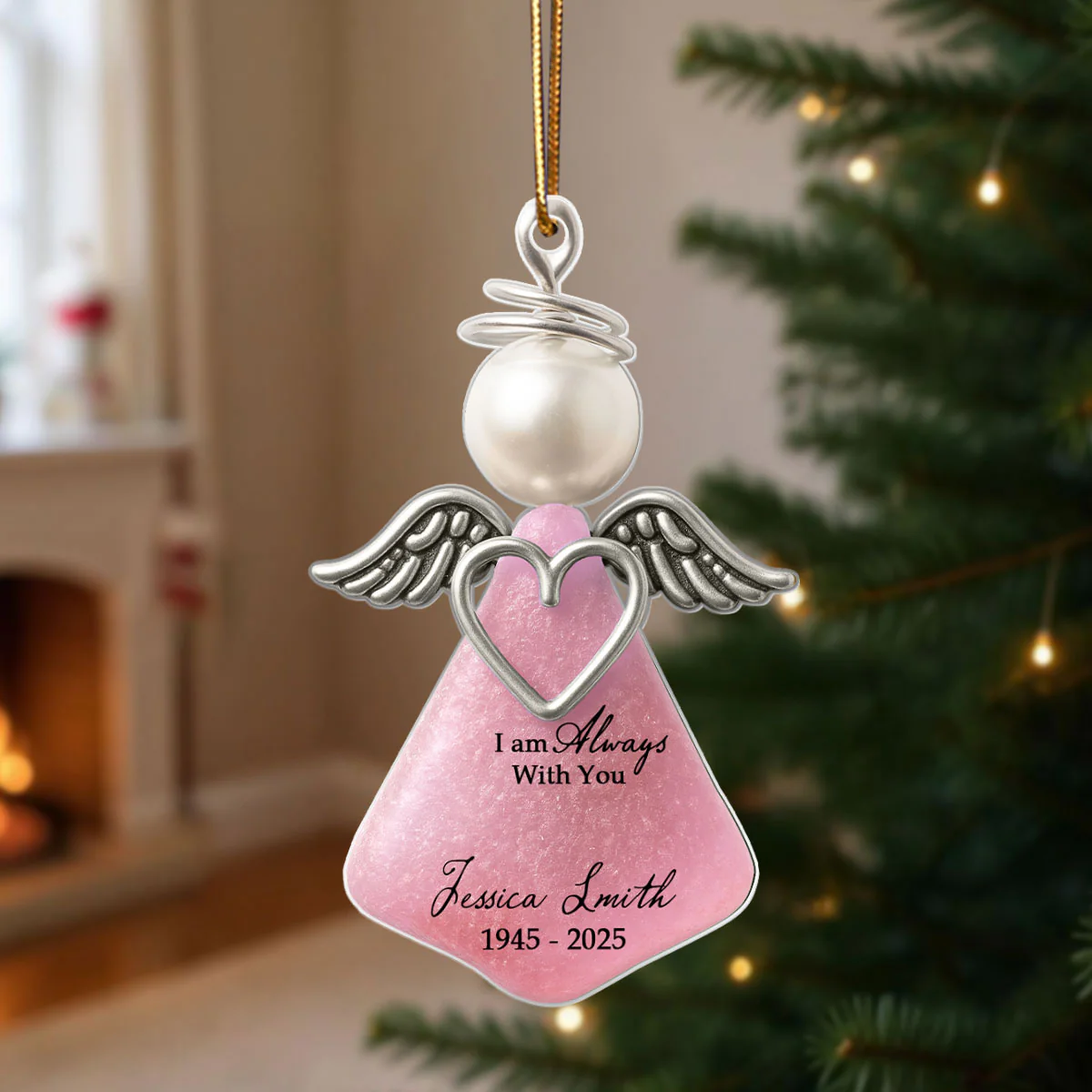 3D Effect Sea Glass Angel, I Am Always with You - Personalized Acrylic Ornament - Heartfelt Memorial Christmas Gift for Loved Ones - Image 6