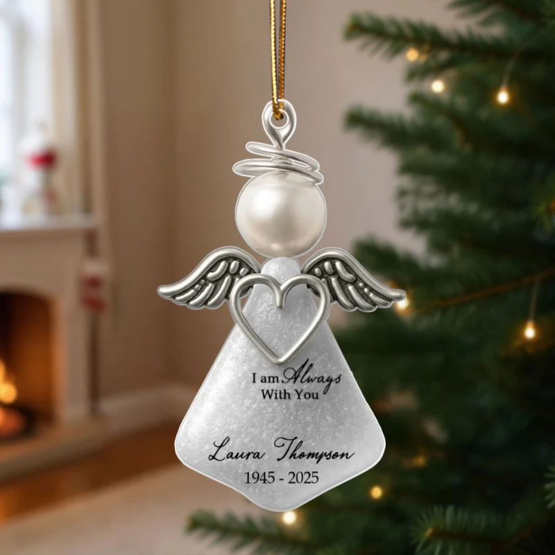 3D Effect Sea Glass Angel, I Am Always with You - Personalized Acrylic Ornament - Heartfelt Memorial Christmas Gift for Loved Ones - Image 9
