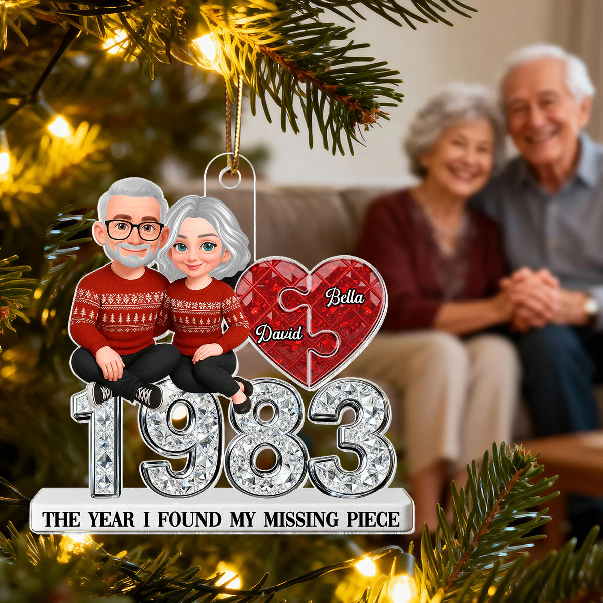 3D Effect Shining Effect Beautiful Couple The Year I Found My Missing Piece - Personalized Acrylic Ornament - Image 8