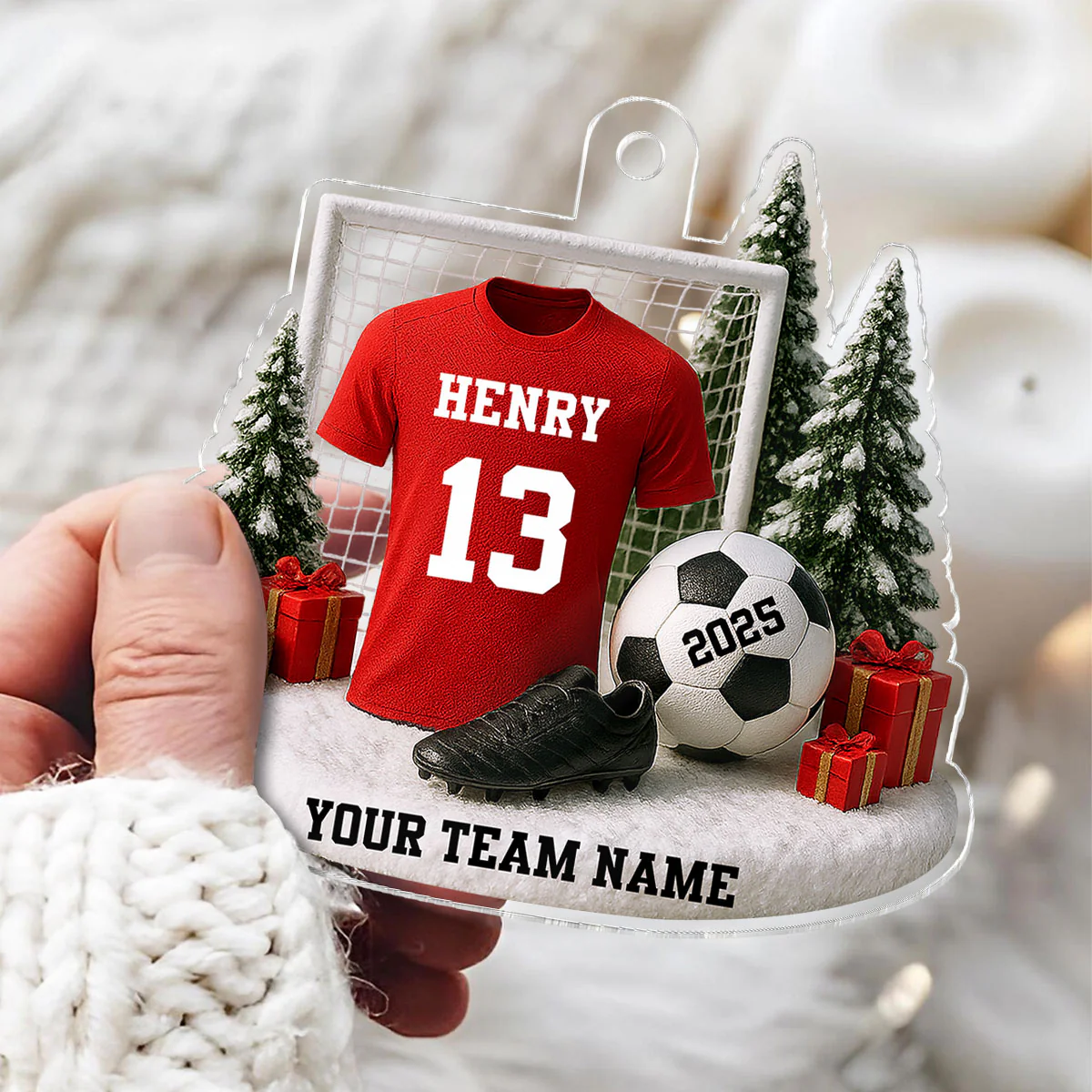 3D Effect Soccer Player Soccer Team Uniform - Personalized Acrylic Ornament - Gift For Soccer Lovers, Soccer Team - Image 2