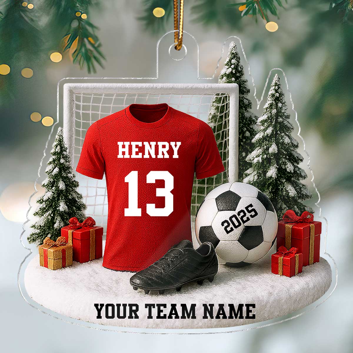 3D Effect Soccer Player Soccer Team Uniform - Personalized Acrylic Ornament - Gift For Soccer Lovers, Soccer Team - Image 3