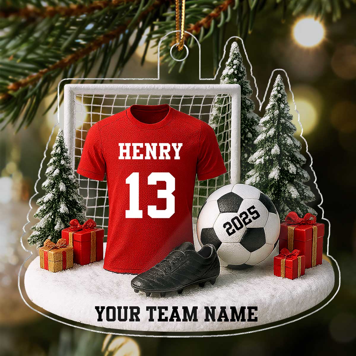 3D Effect Soccer Player Soccer Team Uniform - Personalized Acrylic Ornament - Gift For Soccer Lovers, Soccer Team - Image 4